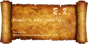 Román Kálmán névjegykártya